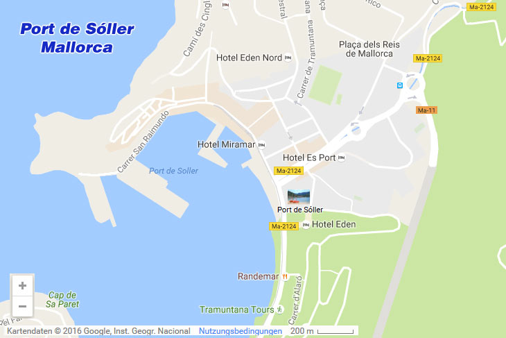 Port de Sóller auf der Mallorca-Karte