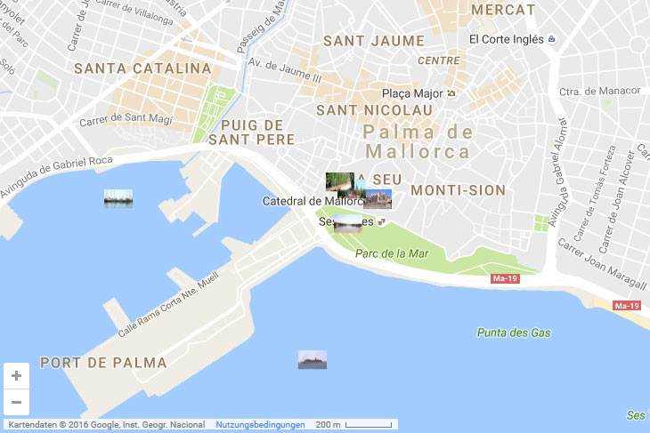 Die Sehenswürdigkeiten von Palma auf der interaktiven Karte